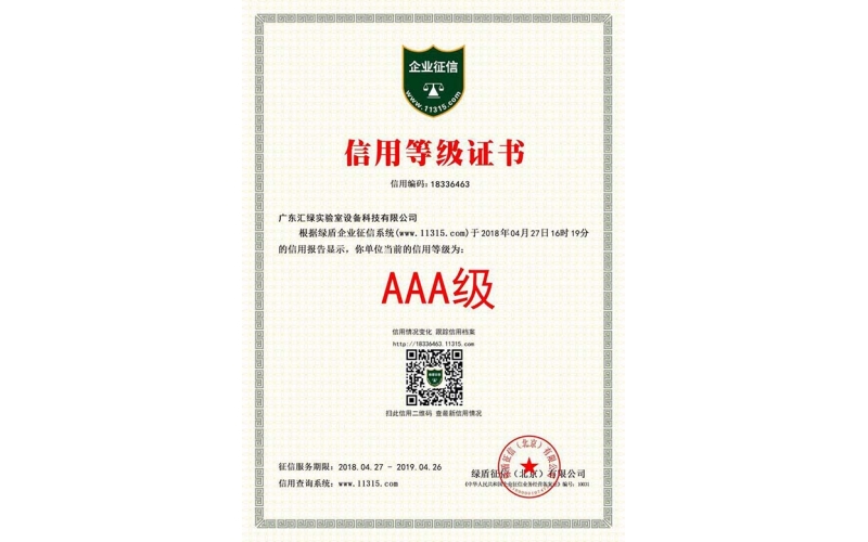 广东fb体育app官网荣获AAA信用等级证书